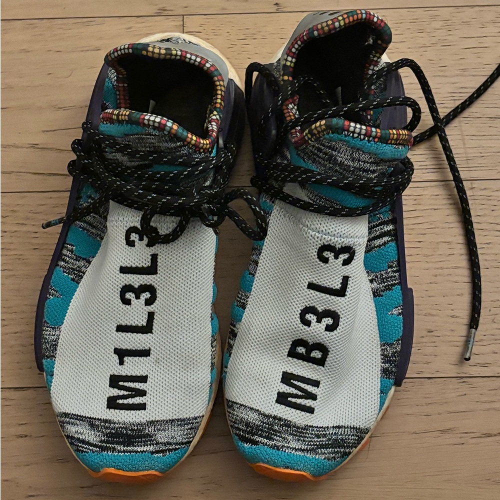 Colorful Kids Sneakers with Black and Blue Accents